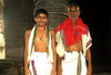 Father and son, brahmin priests - Hyderabad, Andhra Pradesh, India, 2005